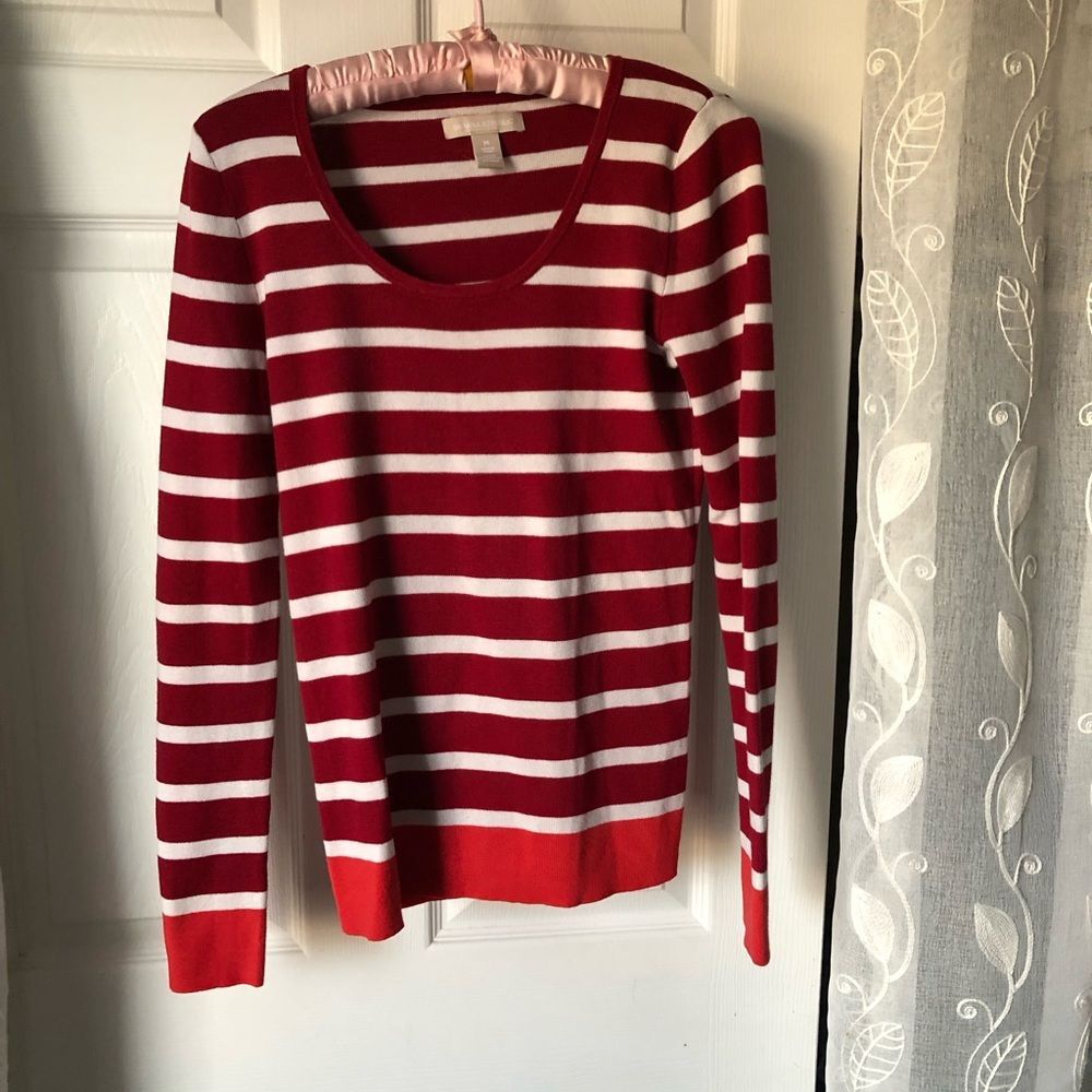 Banana Republic Women's Stripe Silk Blend Pullover Sweater size M